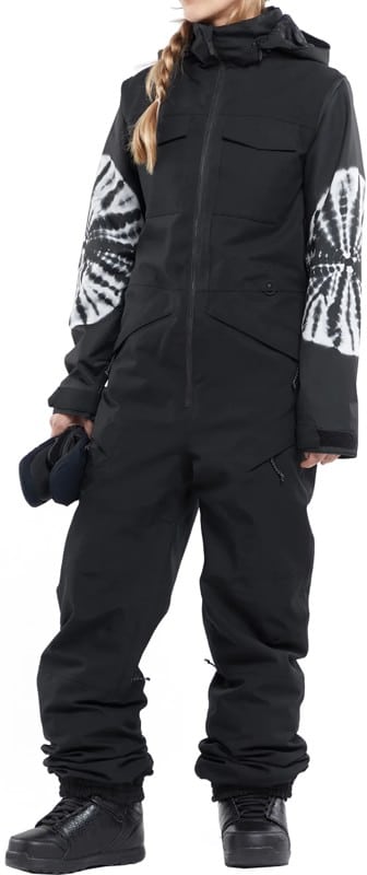volcom women's shiloh snow suit one piece - black m