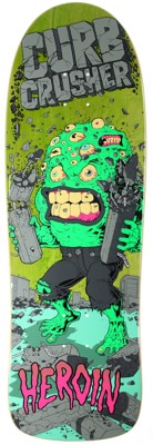 Heroin Curb Crusher Barf XL 10.25 Skateboard Deck - green - view large