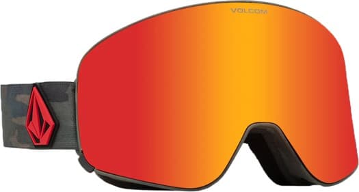 volcom odyssey goggles - cloudwash camo/red chrome lens