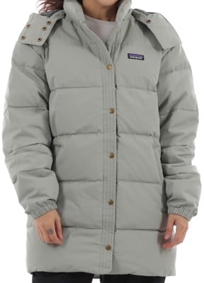 patagonia women's cotton down parka jacket - sleet green s