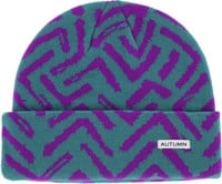 Autumn Geo Beanie - teal