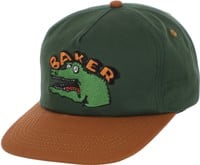 Baker Croc Snapback Hat - green/tan