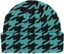 Corduroy Houndstooth Beanie - teal - reverse