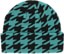 Corduroy Houndstooth Beanie - teal - reverse