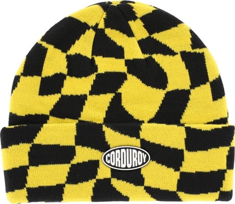 Corduroy Wavy Check Beanie - yellow - view large