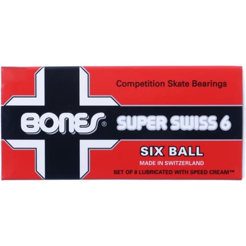 Bones Bearings Super Swiss 6 Skateboard Bearings - blue