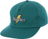 Thunder Bolt Script Snapback Hat - teal