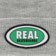 Real Oval Beanie - heather grey/green - front detail