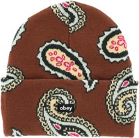 Obey Paisley Beanie - sepia multi