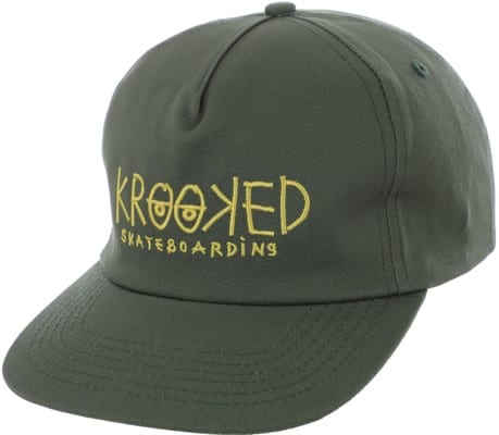 Krooked Krooked Eyes Snapback Hat - dark green/yellow - view large