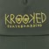 Krooked Krooked Eyes Snapback Hat - dark green/yellow - front detail
