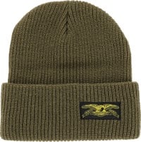 Anti-Hero Stock Eagle Label Cuff Beanie - olive/black/yellow