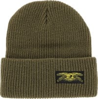 Anti-Hero Stock Eagle Label Cuff Beanie - olive/black/yellow