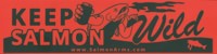 Salmon Arms Bumper Sticker - keep salmon wild (orange)