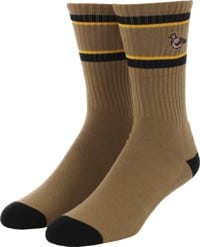 Anti-Hero Basic Pigeon Embroidered Sock - light khaki/black/gold