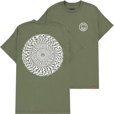 Spitfire Swirled Classic T-Shirt - military green/white - view large