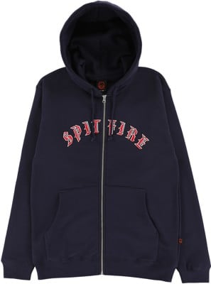 Spitfire Old E Embroidered Zip Hoodie - deep navy/red-white - view large