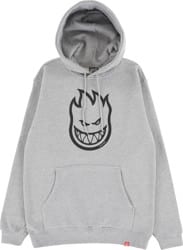 Spitfire Bighead Hoodie - heather grey/black print