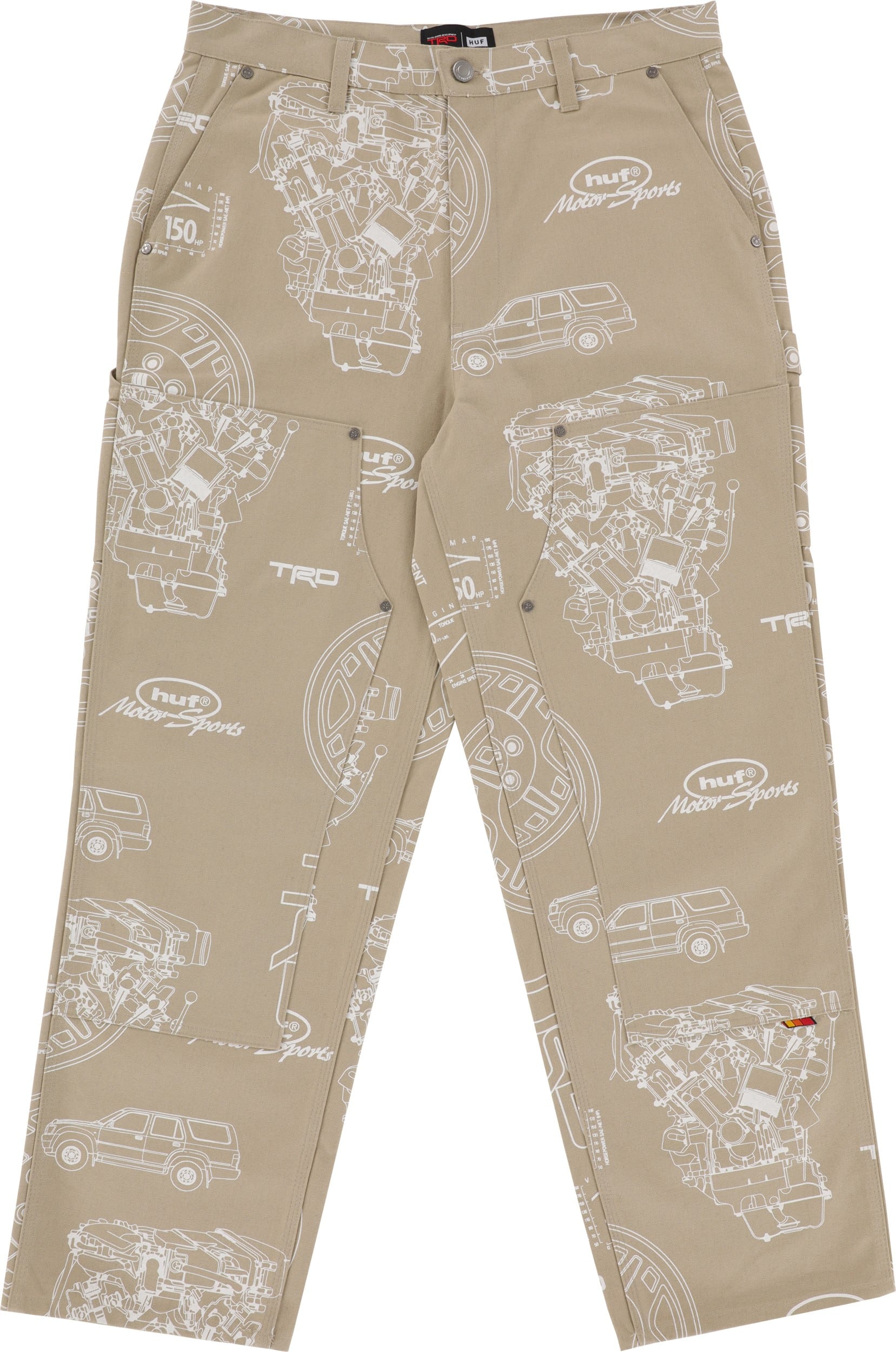 HUF TRD Schematic Double Knee Pants tan Tactics