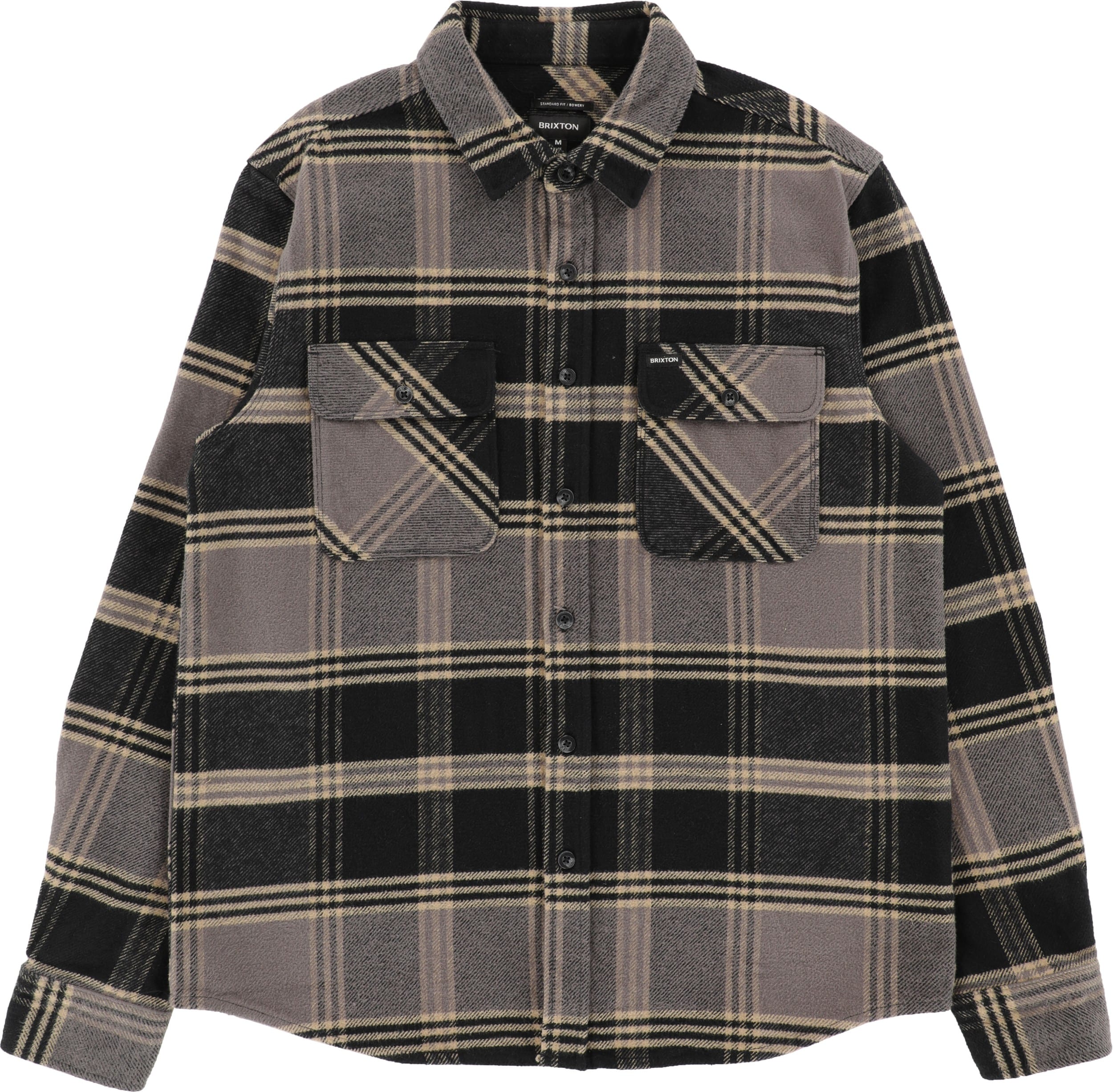 Brixton Bowery Heavyweight Flannel Shirt - black/beige | Tactics