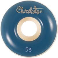 Chocolate OG Script Staple Shape Skateboard Wheels - white/blue (99d)