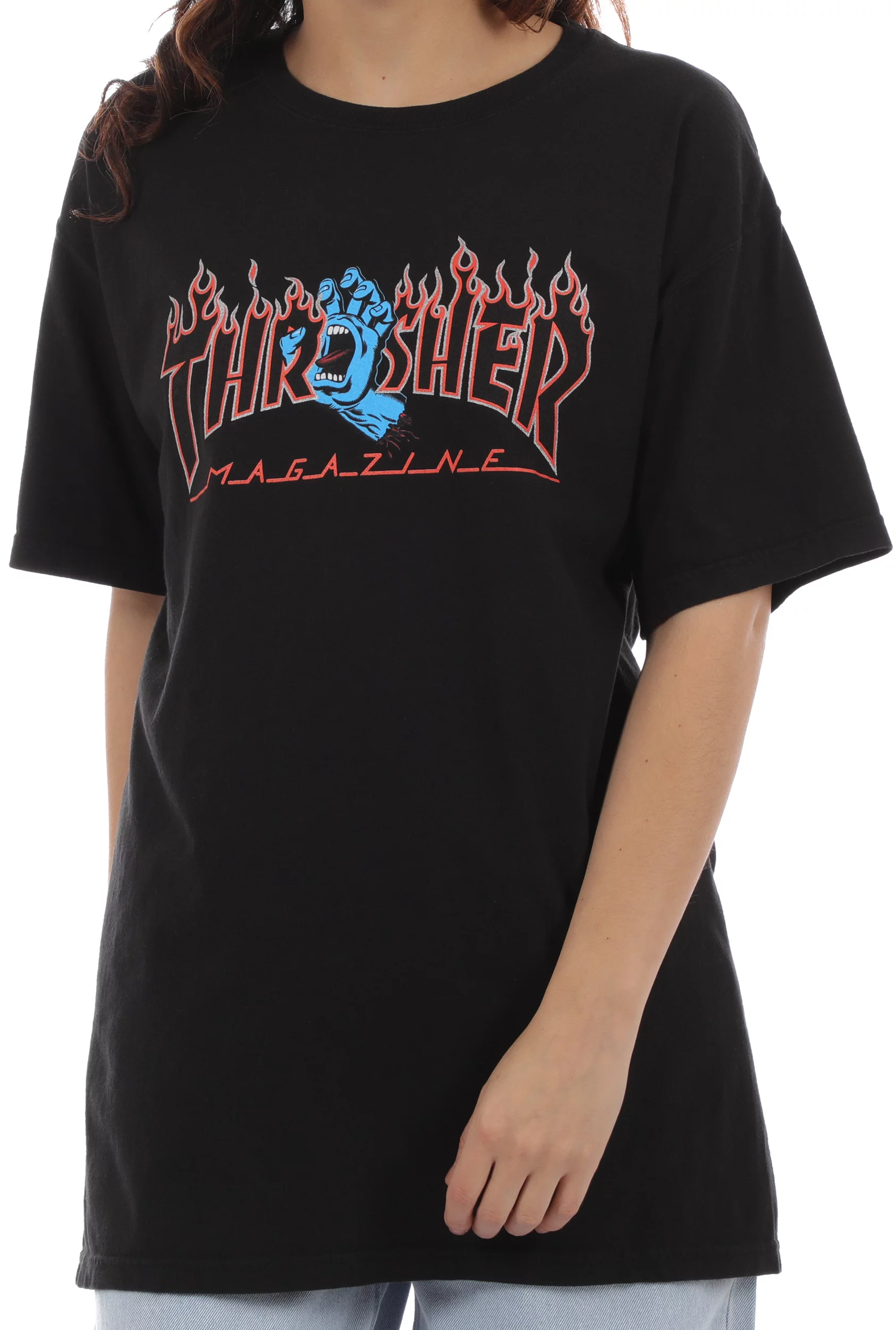 Santa Cruz Women s Screaming Flame Logo Boyfriend T Shirt