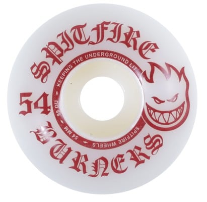 Spitfire Burner Skateboard Wheels - white/red (99d) - view large