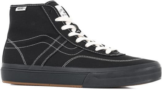 Vans Crockett Pro High Decon Skate Shoes - canvas black/black/white - view large