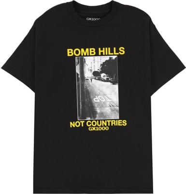 GX1000 Bomb Hills Not Countries T-Shirt - black/yellow - view large