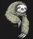 Welcome Sloth Hoodie - black/sage - reverse detail