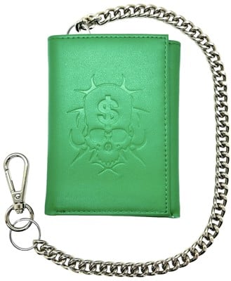 Loosey Embossed Green Tri-Fold Chain Wallet - green - view large