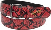 Loosey Red Snake Skin Belt - red