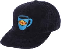 Tired Tired's Washed Cord Strapback Hat - navy