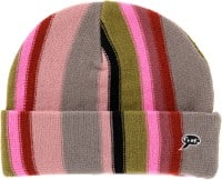 Frog Vertical Stripe Beanie - grey/pink