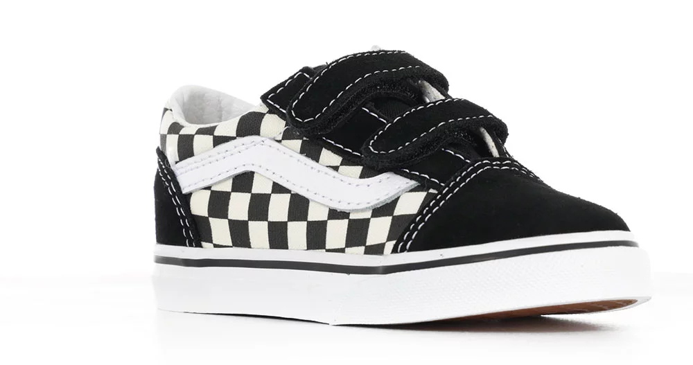 Vans black & white old skool primary check trainers new arrivals