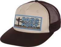 Passport Water Restrictions Workers Trucker Hat - chocolate/off white