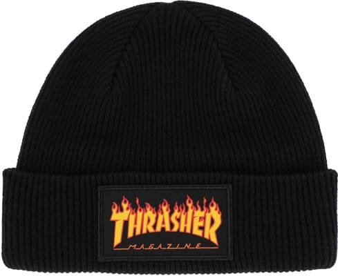 Thrasher Flame Patch Beanie - black - view large