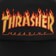 Thrasher Flame Embroidered Snapback Hat - black - front detail