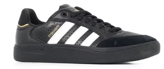 Adidas Tyshawn Low Skate Shoes - core black/cloud white/gold metallic