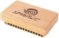 Spiral Wax Co Brass Brush - natural wood