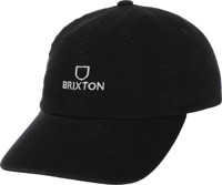 Brixton Alpha LP Strapback Hat - black/white vintage wash