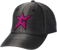 Carpet C-Star Bleached Denim Strapback Hat - black