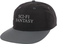 Sci-Fi Fantasy Nylon Logo Snapback Hat - black