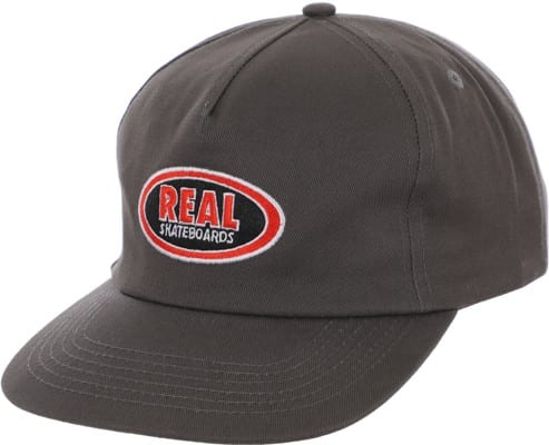 Real Oval Snapback Hat - charcoal/red - view large