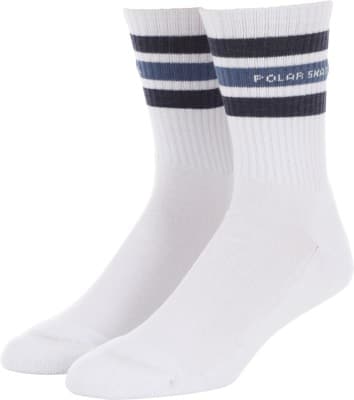 Polar Skate Co. Fat Stripe Sock - white/blue - view large