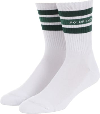 Polar Skate Co. Fat Stripe Sock - white/green - view large