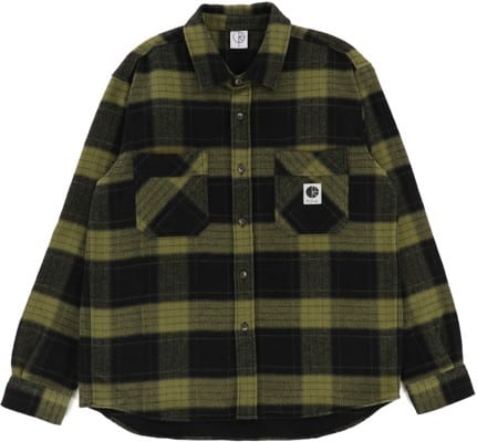 Polar Skate Co. Mike Flannel Shirt - black/army green - view large
