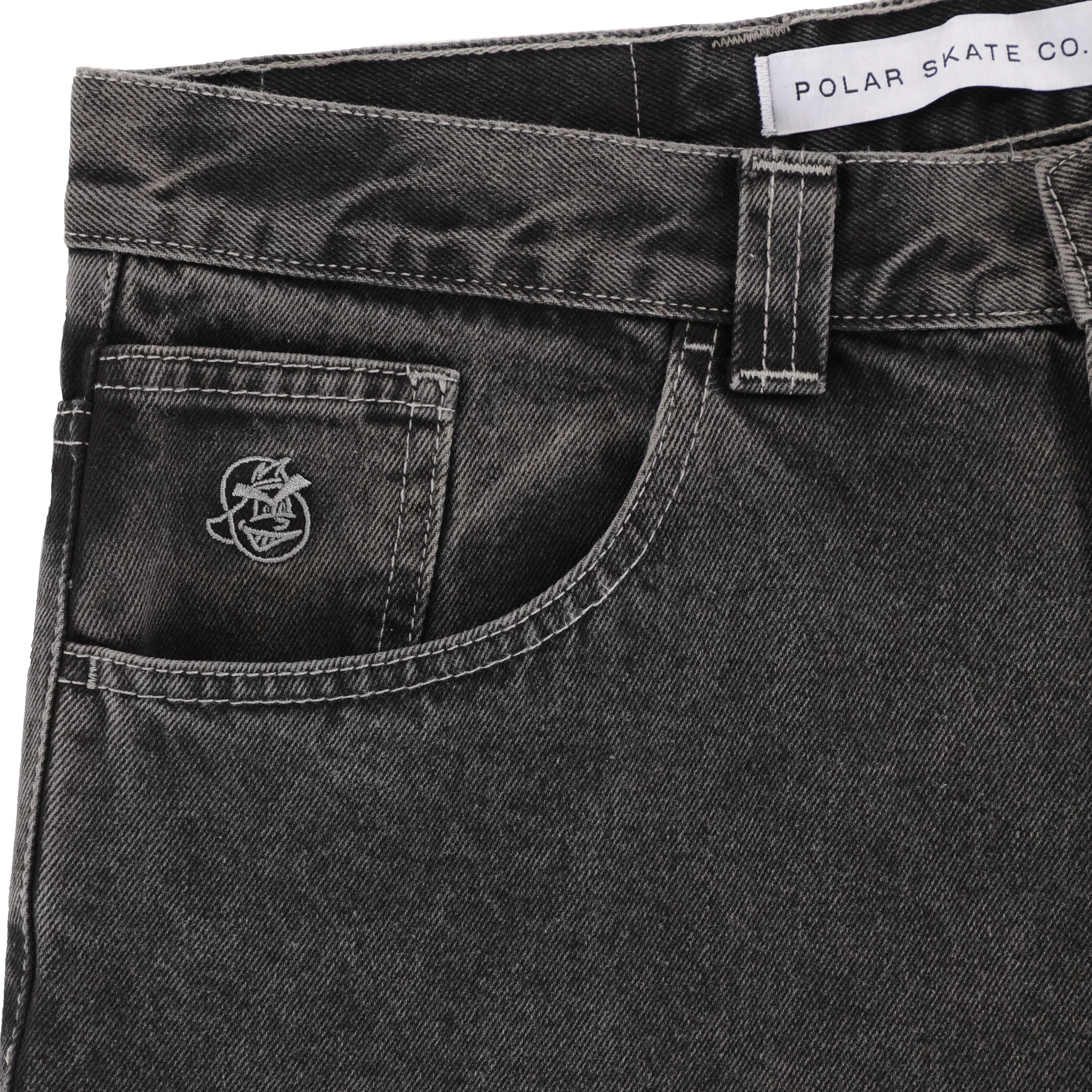【POLAR SKATE CO.】'93! DENIM / Silver Black 93 Pants - Silver Black – Polar Skate Co.