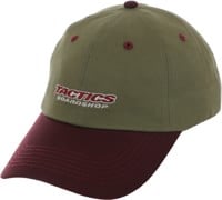 Tactics Throwback Dad Hat - olive/maroon