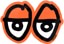 Krooked Eyes Diecut SM 3" Sticker - orange